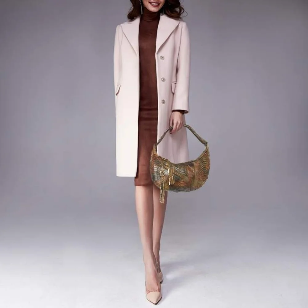 Salvatore Ferragamo Large Python Leather Hobo Bag Brown